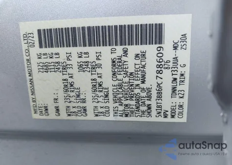 2023 Nissan Rogue Sv Intelligent Awd из США, поврежденный, VIN 5N1BT3BB6PC788609